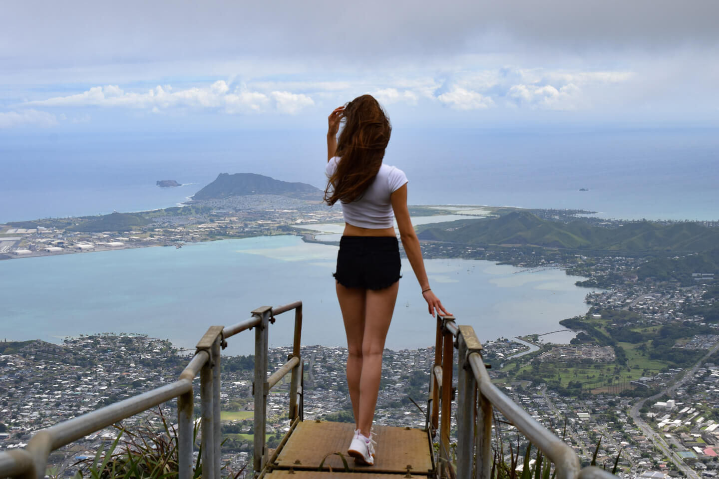 overlooking Oahu, Hawaii from the haiku stairs