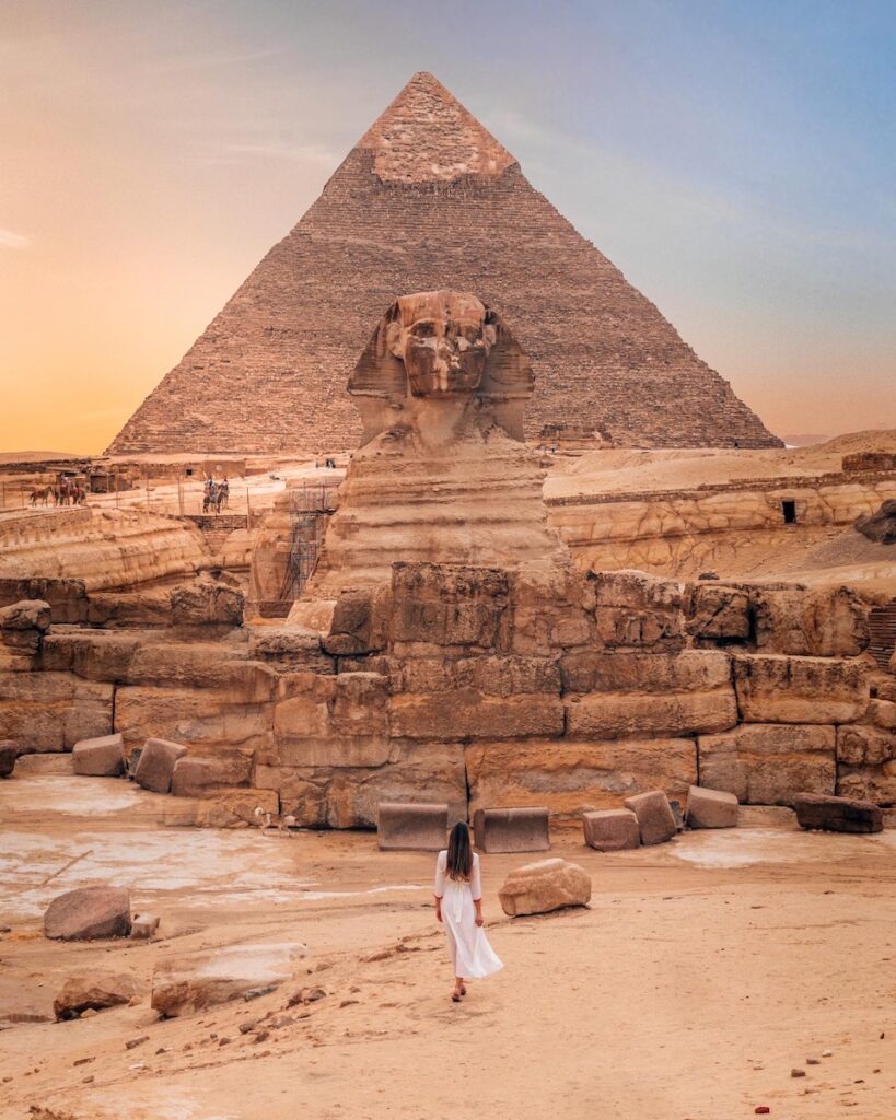 giza pyramids and Sphinx Egypt