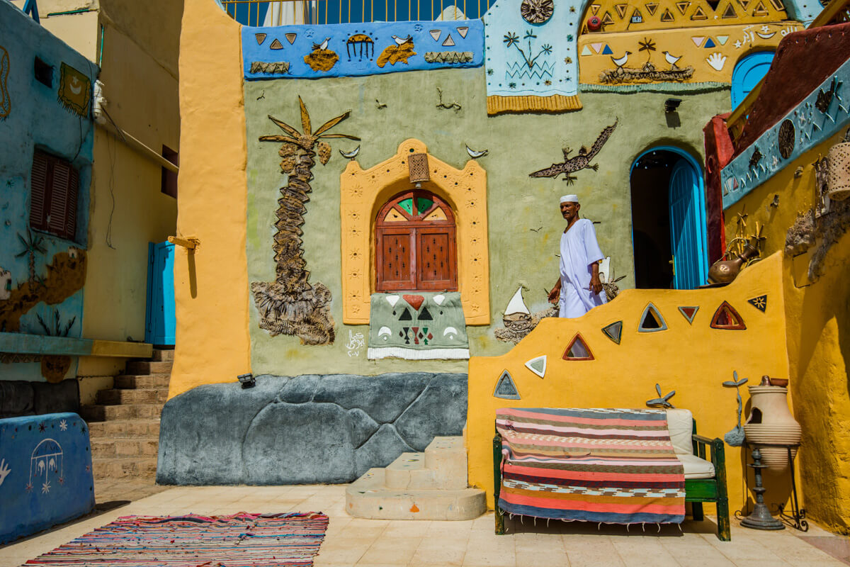 colorful nubian village in Aswan, the best things to do in Egypt