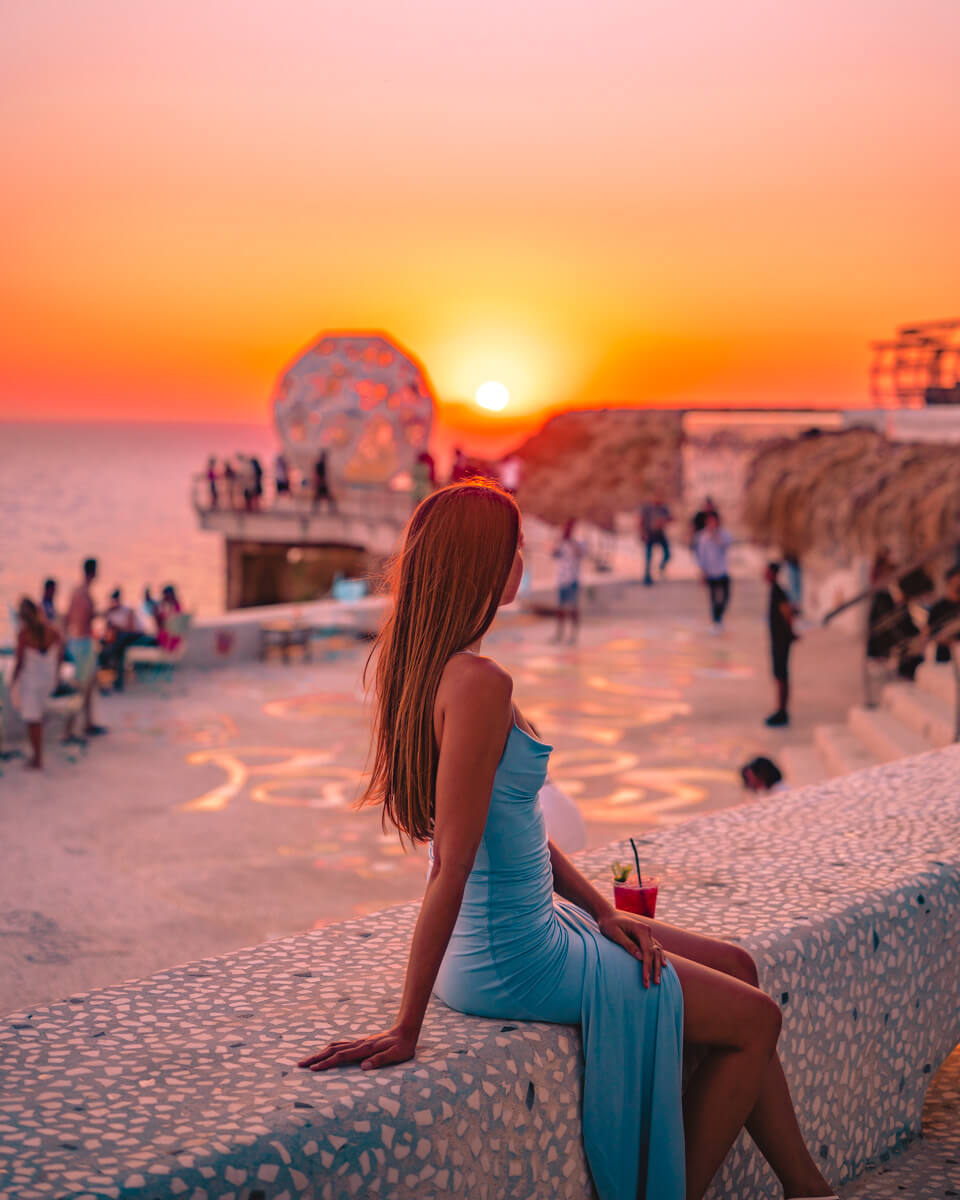 Pathos Sunset Lounge and Club in Ios, Greece with sunset view