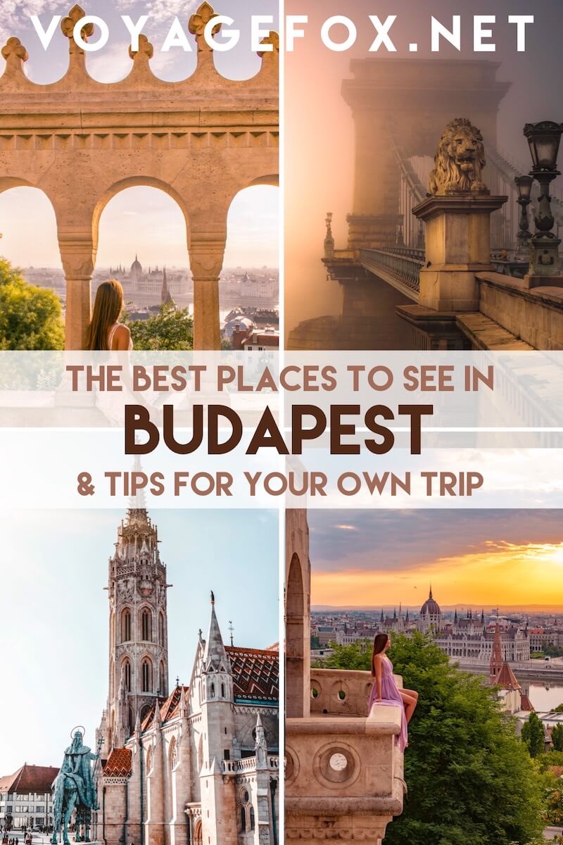 cover shot with four pictures of the best places to see in Budapest