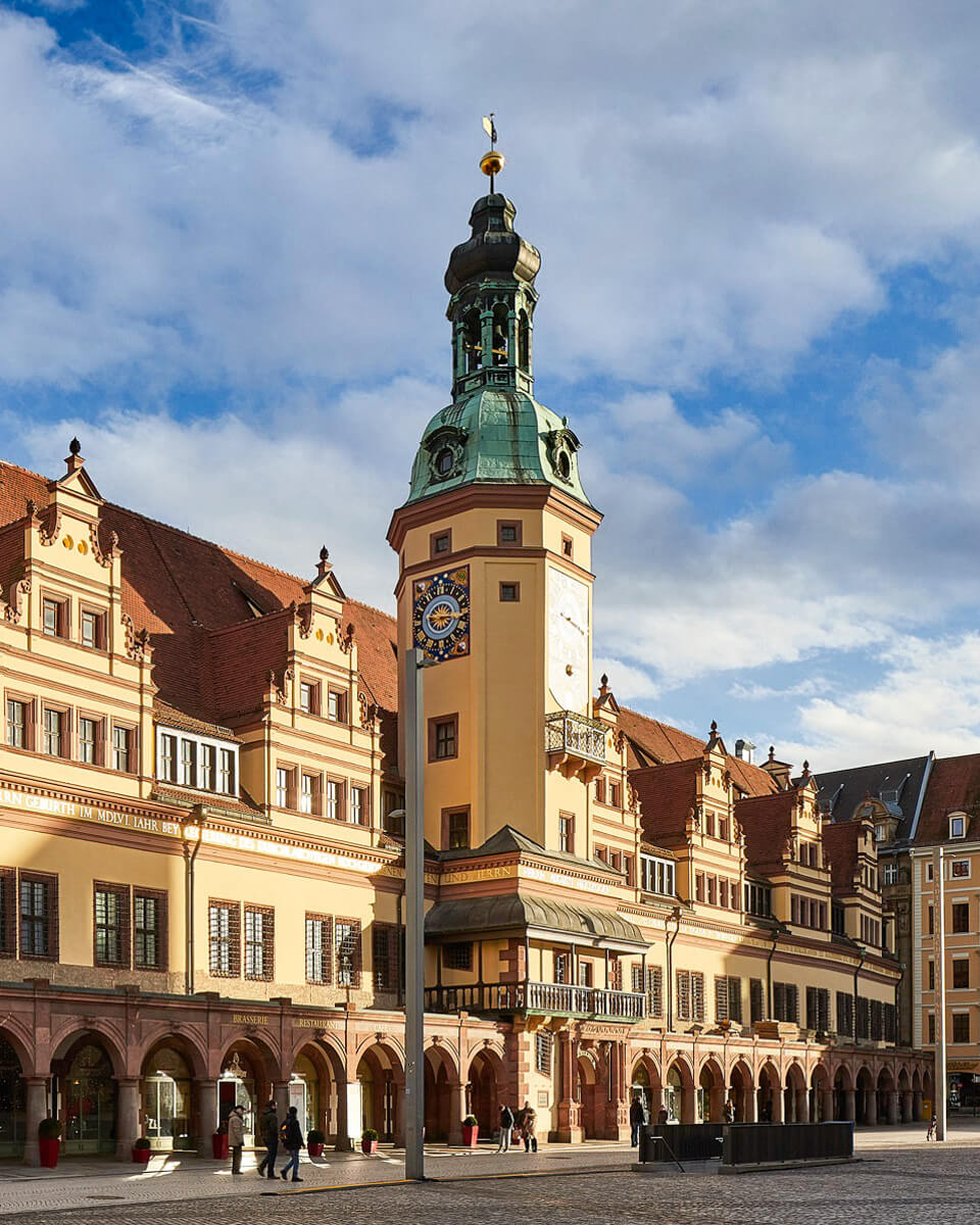Das alte Rathaus ist eine der bekanntesten Sehenswürdigkeiten in Leipzig