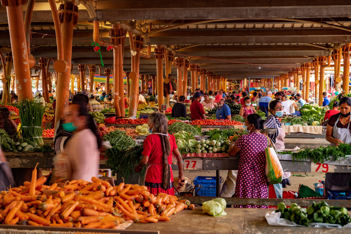 the Flacq market in Mauritius