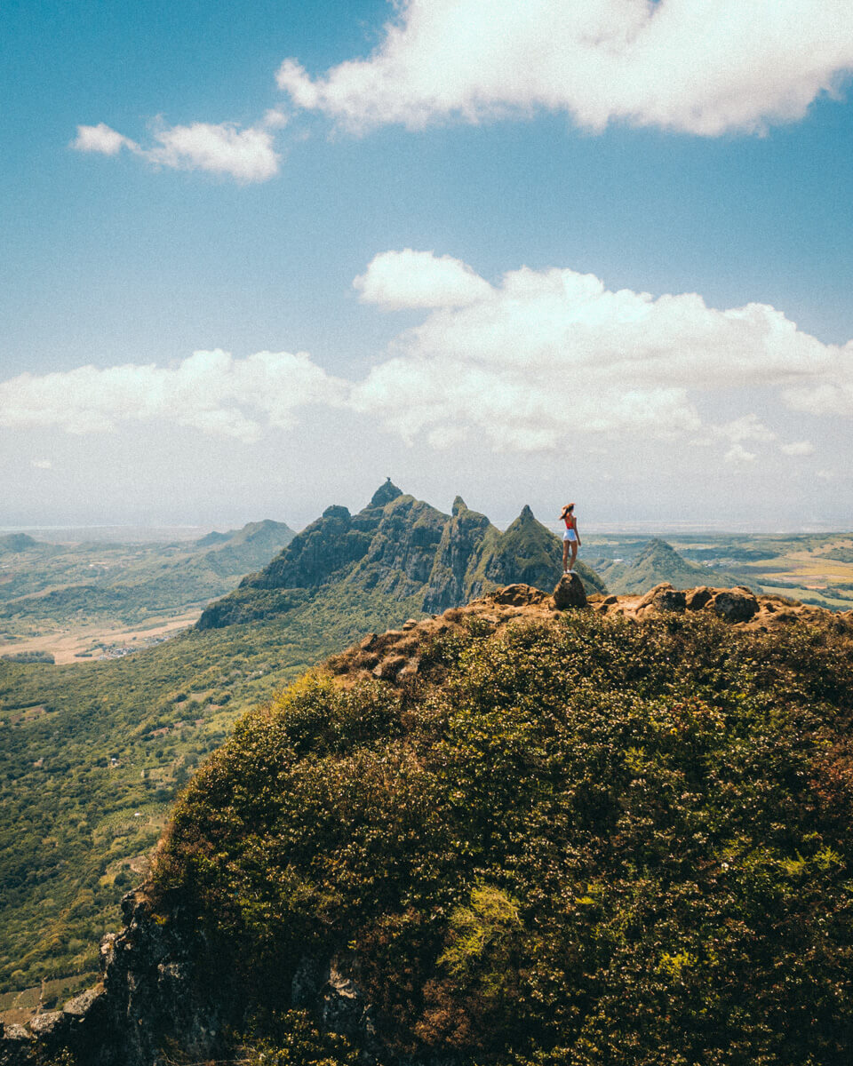 the view from the top of the le pouce mountain in Mauritius