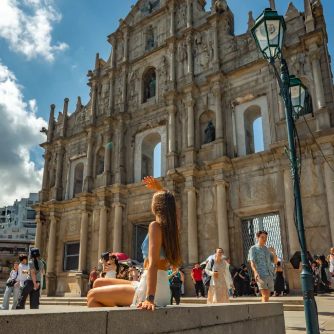 the ruins of St. Paul's, famous sight and landmark in Macao