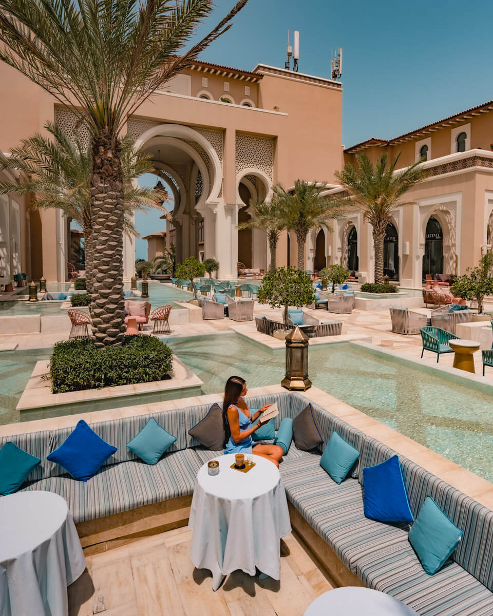 courtyard of the Rixos Premium Saadiyat Island in Abu Dhabi, a travel tip
