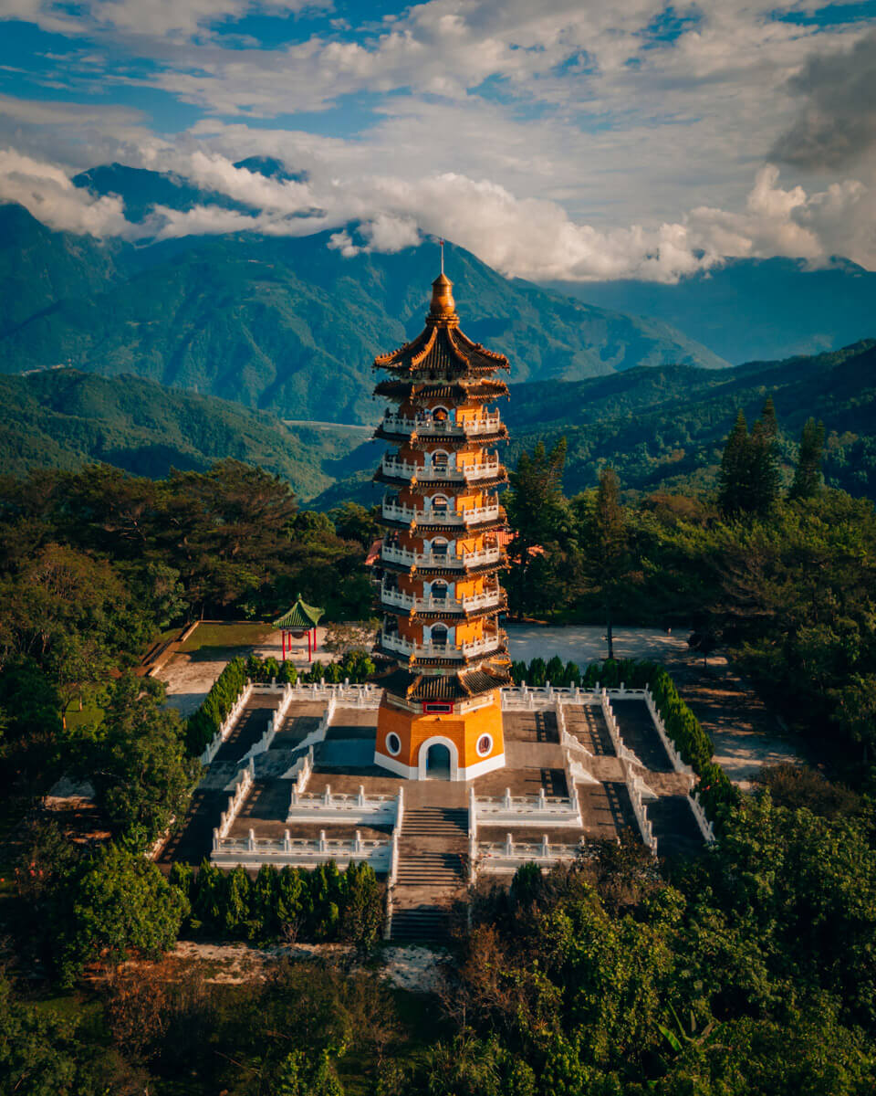 The Cien Pagoda at the Sun Moon Lake is a must see during a Taiwan Road Trip
