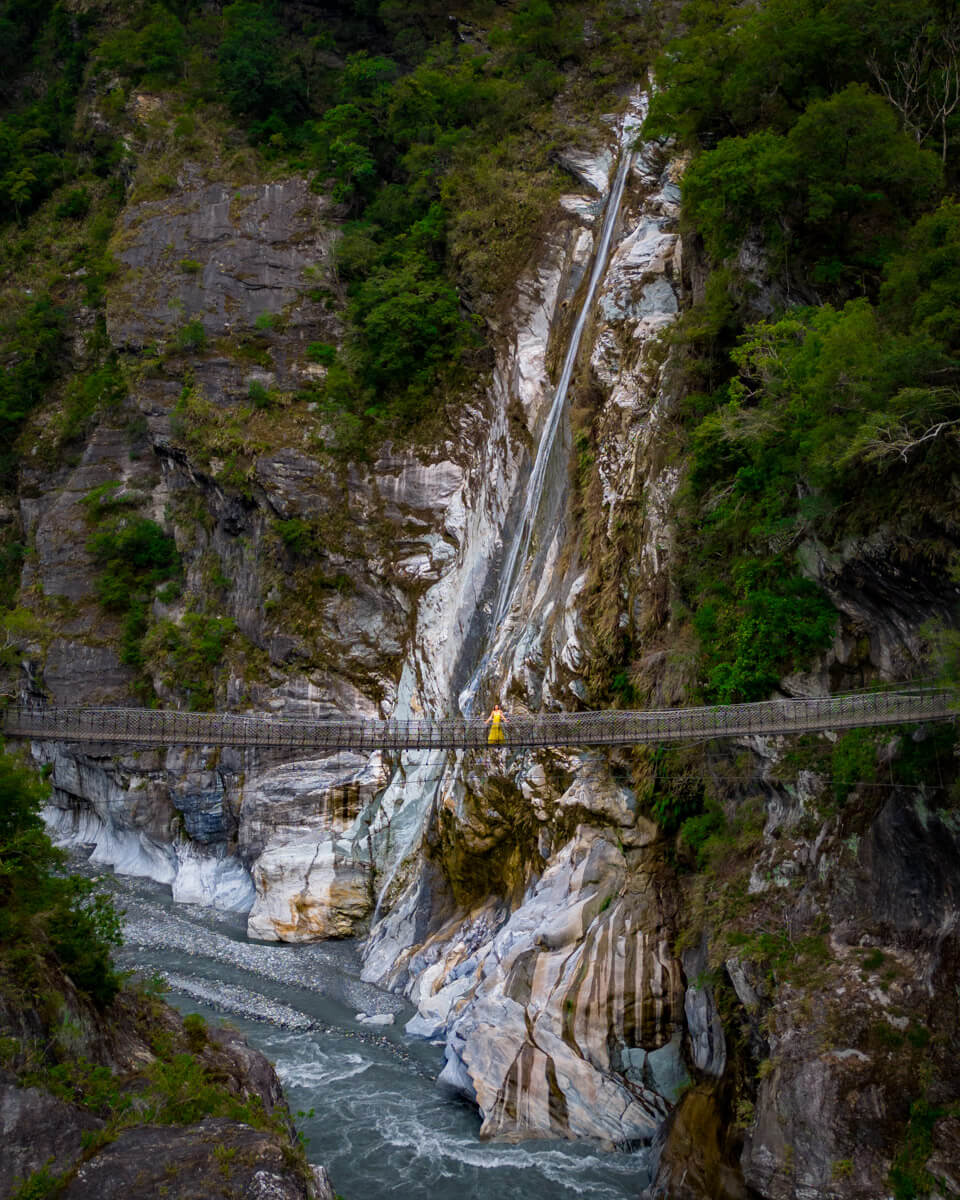 A Suspension bridge in the Taroko Gorge National Park in Taiwan