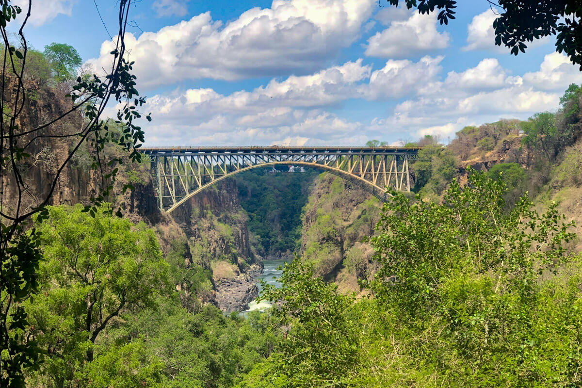 the Victoria falls bridge connecting Zambia and zimbabwe