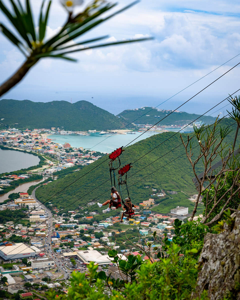 Flying Dutchman zipline in st. Martin, one of the best attractions on the Caribbean Island