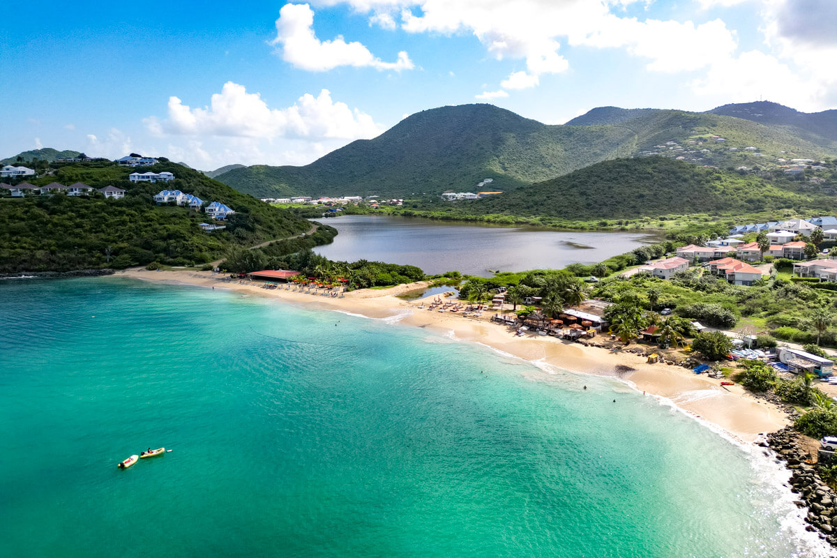 beautiful beach in Saint Martin, St. Martin in the Caribbean