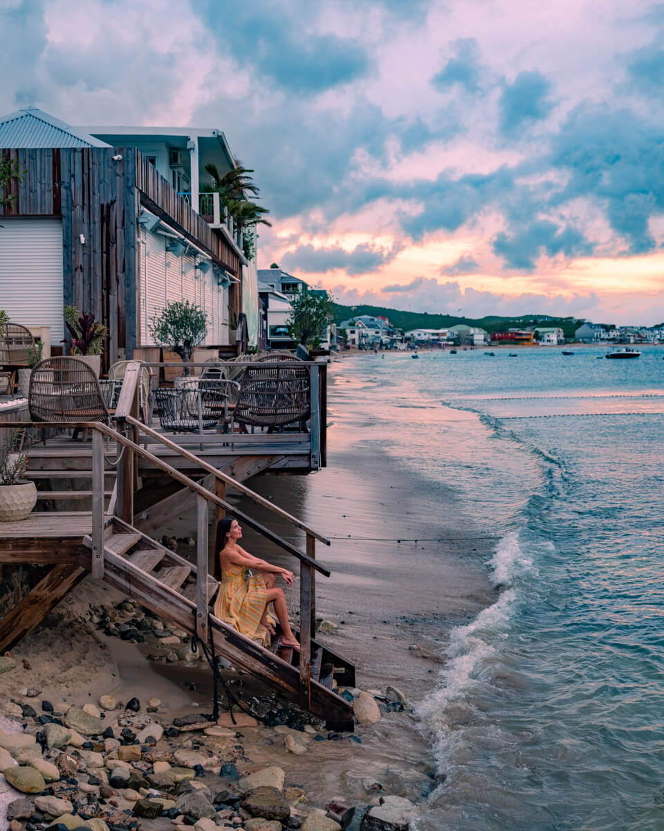 Beach in Grand Case, Saint Martin Caribbean