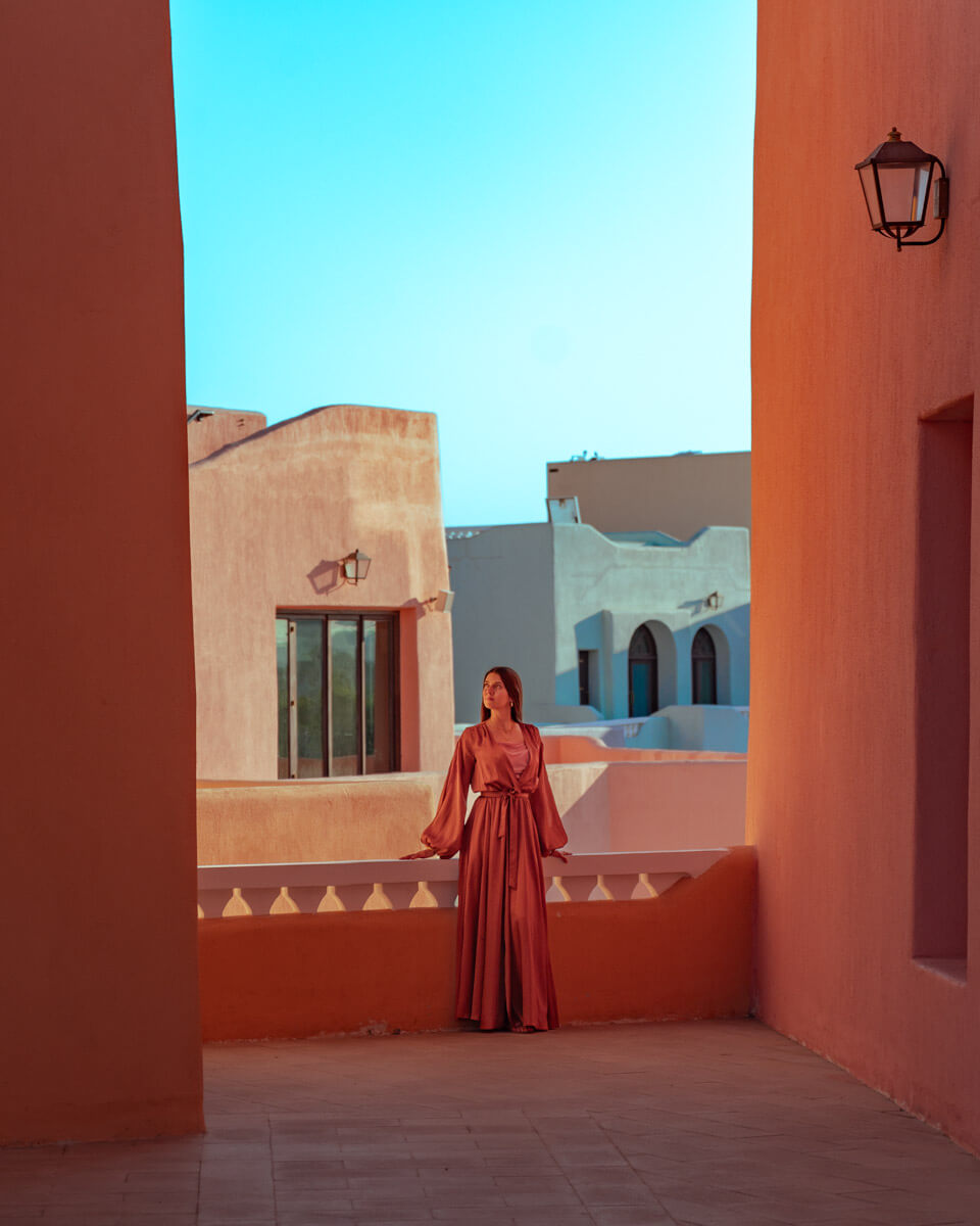 The Mina District in Doha, Qatar with colorful buildings