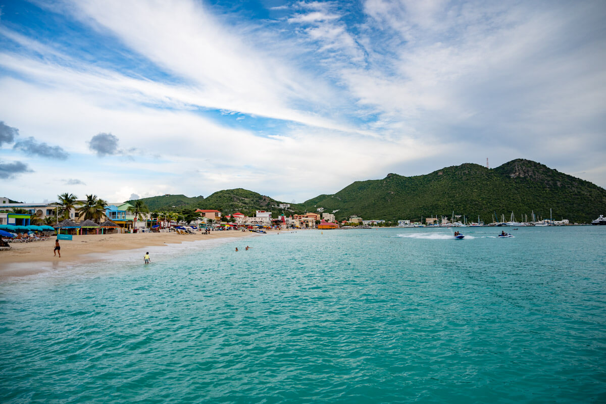 Beach of Philipsburg, Sint Maarten Caribbean