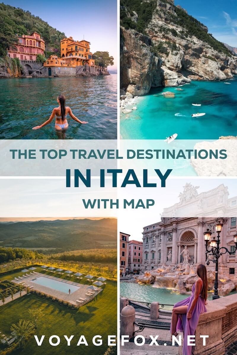 the top travel destinations in Italy with map