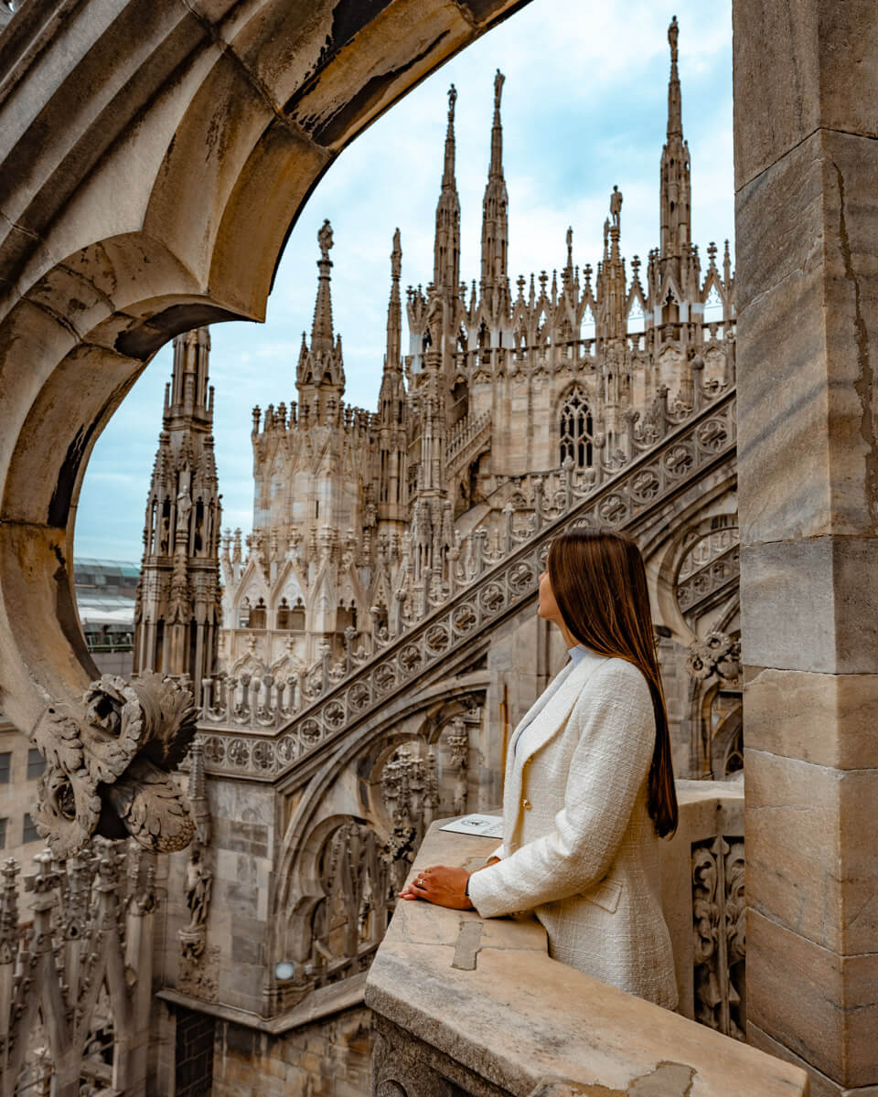 at the cathedral in Milan, one of the best travel destinations in Italy