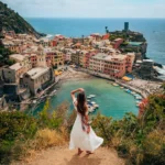 best view point in cinque terre, overlooking the small town of Vernazza and the sea