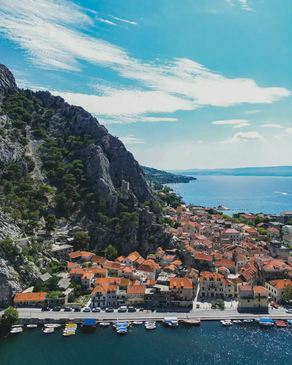 Omis Town in Croatia located at the sea and mountains