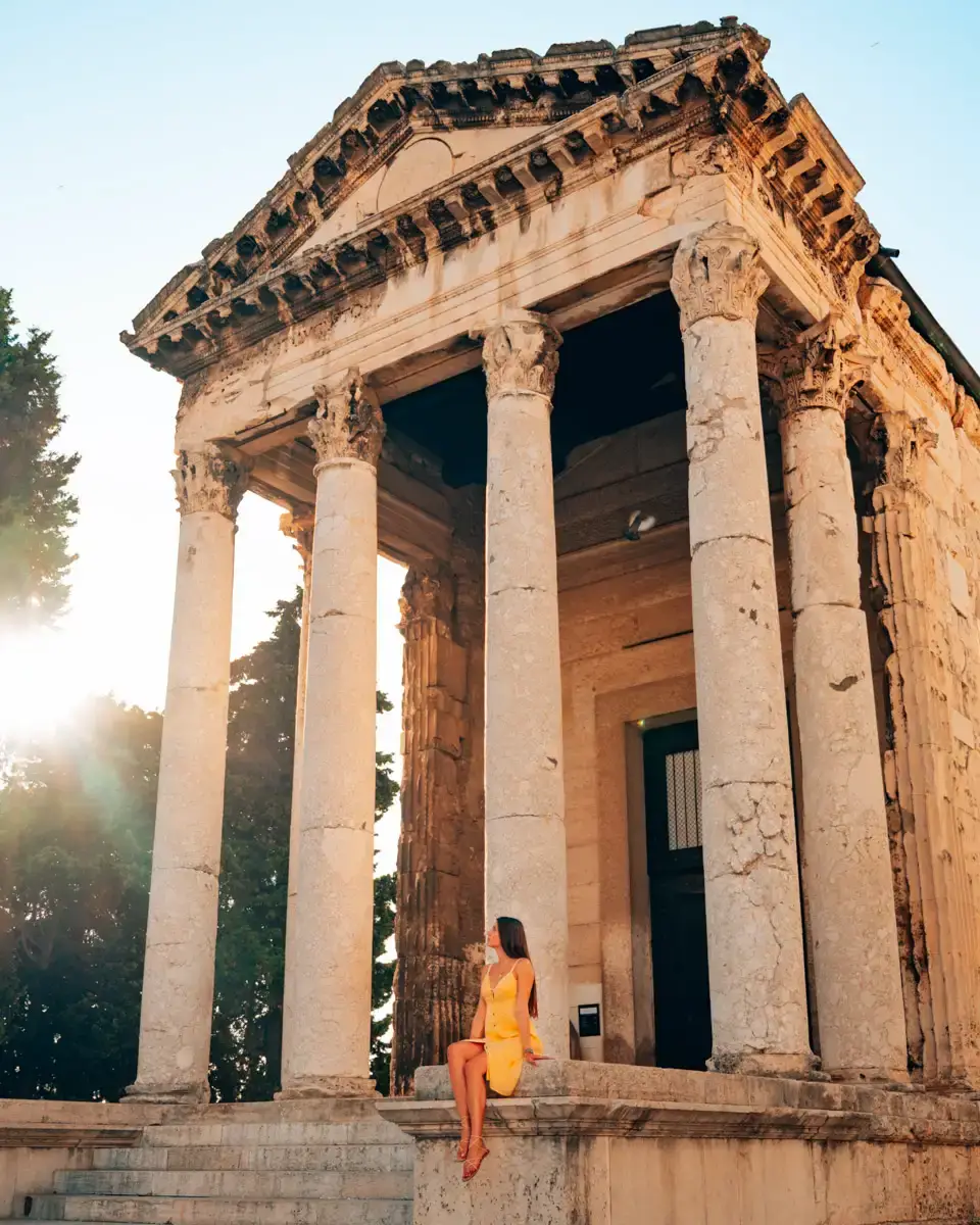 sight in Pula Croatia: the ruins of the Apollo Temple