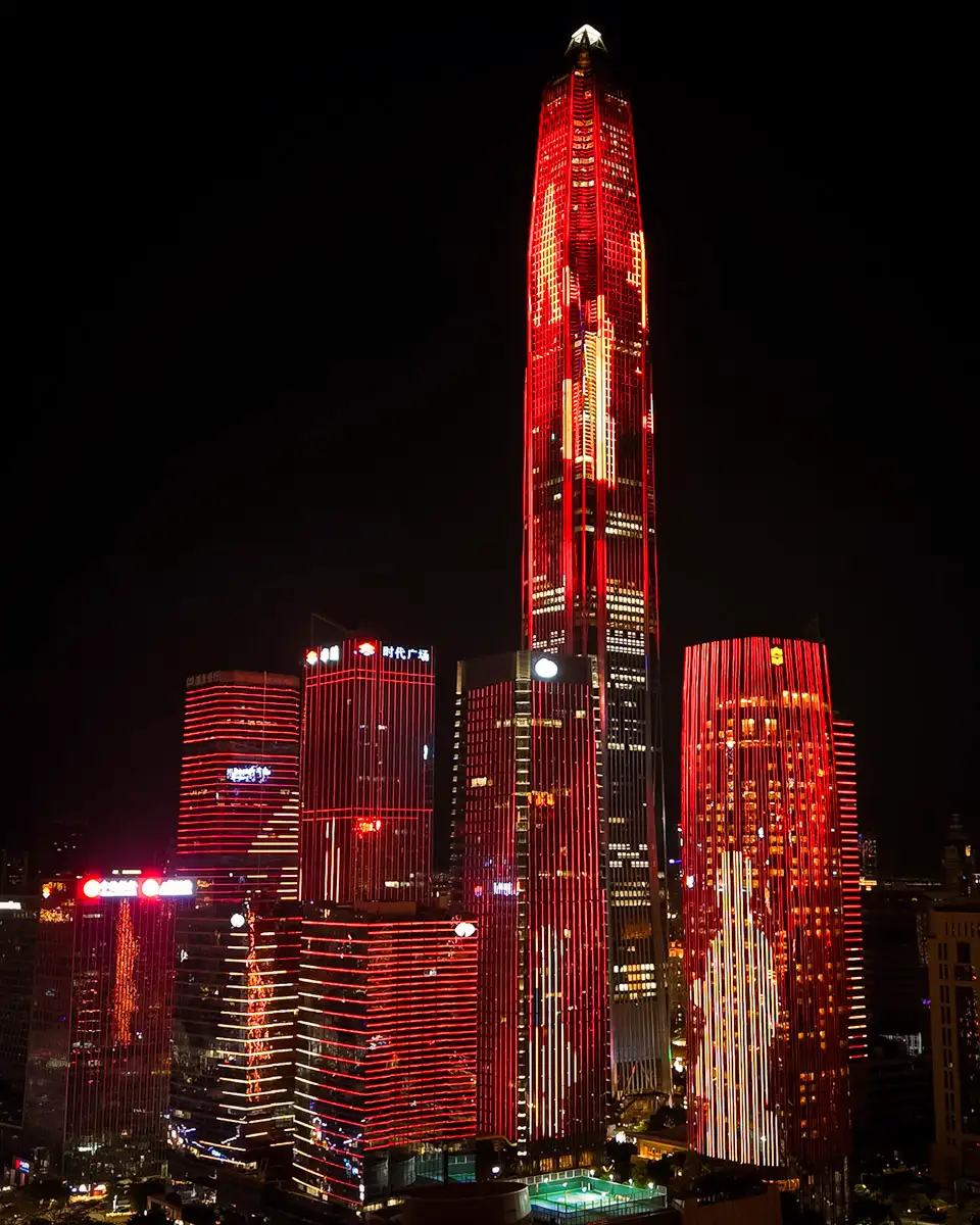 Shenzhen China, Futian street light show