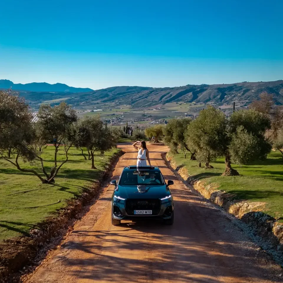 road trip by car through the countryside of Andalusia, Spain
