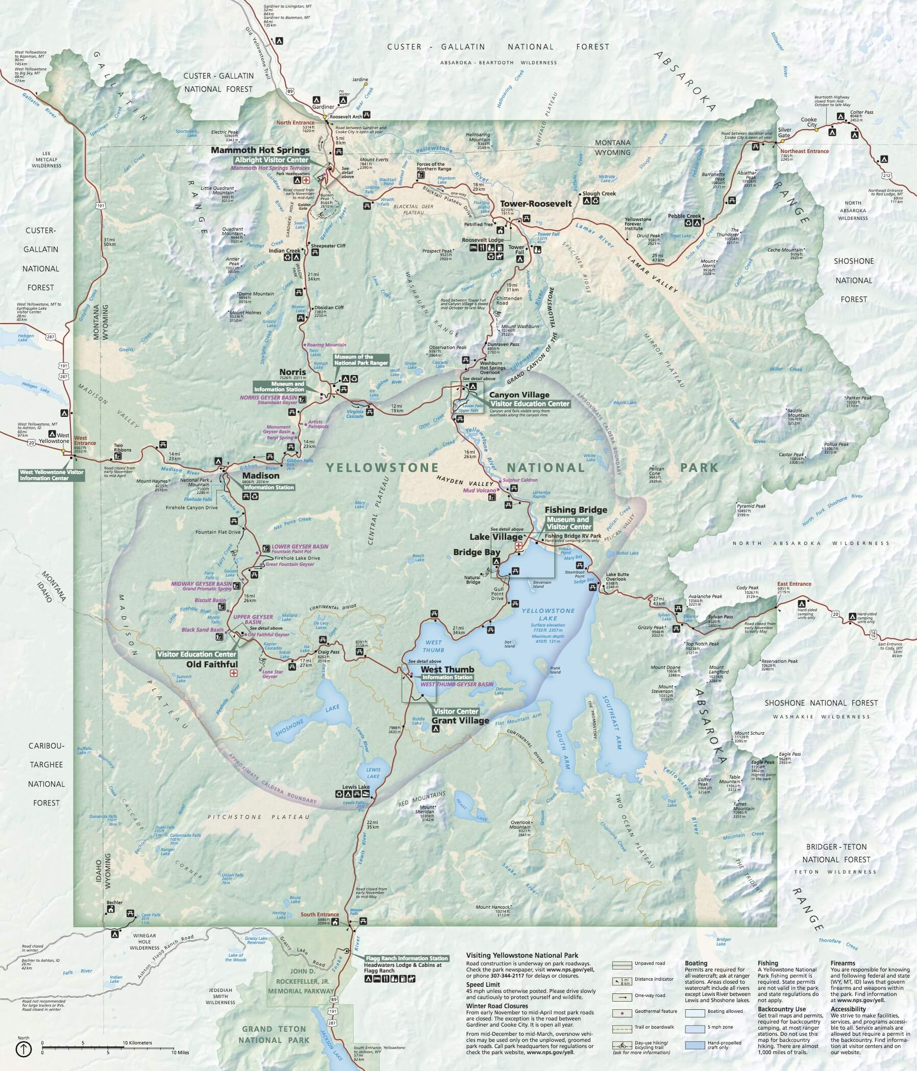 Yellowstone-national-park-map Yellowstone National Park Map